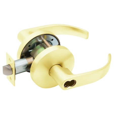 Falcon Grade 2 Entry/Office Cylindrical Lock, SFIC Prep Less Core, Quantum Lever, Standard Rose, Bright W511BD Q 605